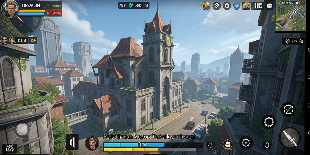 Tangkapan layar DEWALIN menampilkan pertempuran Tower Defense yang intens.