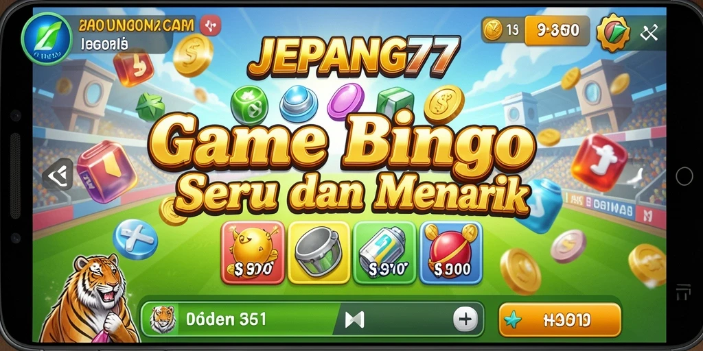 Tampilan gameplay seru dari JEPANG77 yang penuh warna.
