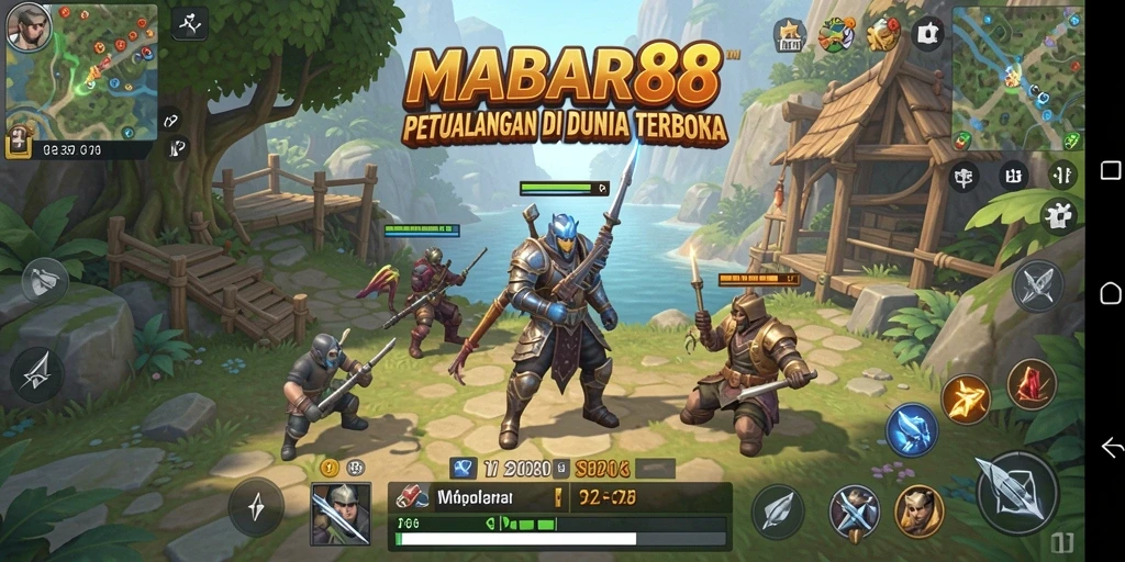 Tampilan utama gameplay MABAR88 dalam dunia terbuka yang luas dan dinamis.