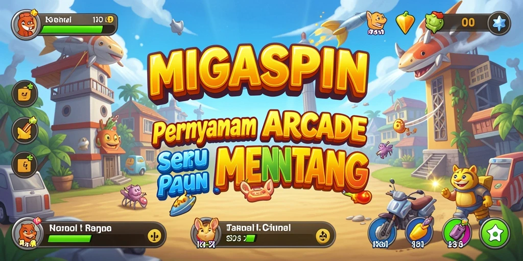 Tampilan gameplay seru MIGASPIN dalam aksi arcade.