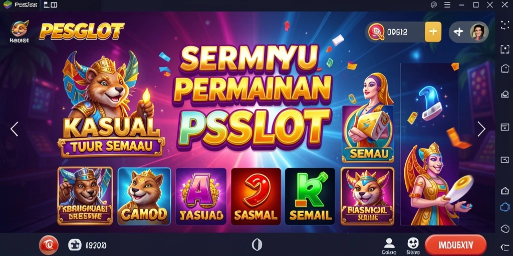 Tampilan gameplay PESGSLOT dengan grafis luar biasa dan mesin slot yang beragam.