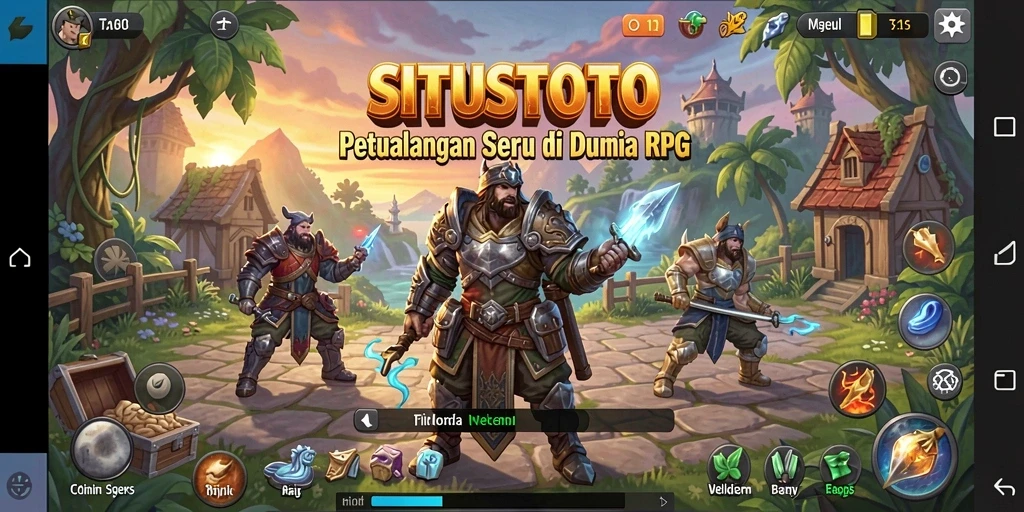 Tangkapan layar gameplay SITUSTOTO yang menampilkan pertarungan epik di dunia RPG.